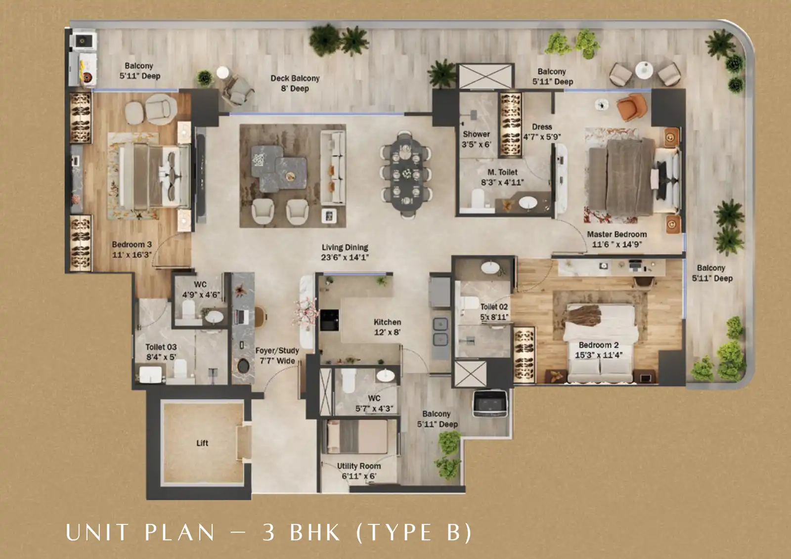 floor-plan-Trevoc Royal Residences - Residential property in Gurgaon